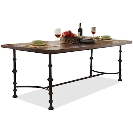Rectangular Dining Table with Turned Metal Legs